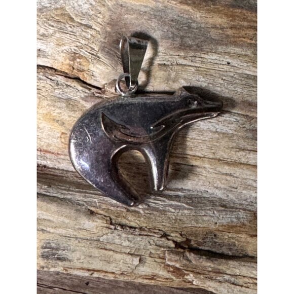 Native American Sterling Silver Bear Pendant 14.12g - Picture 7 of 8